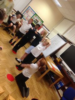 Children trying out a rhythm pattern